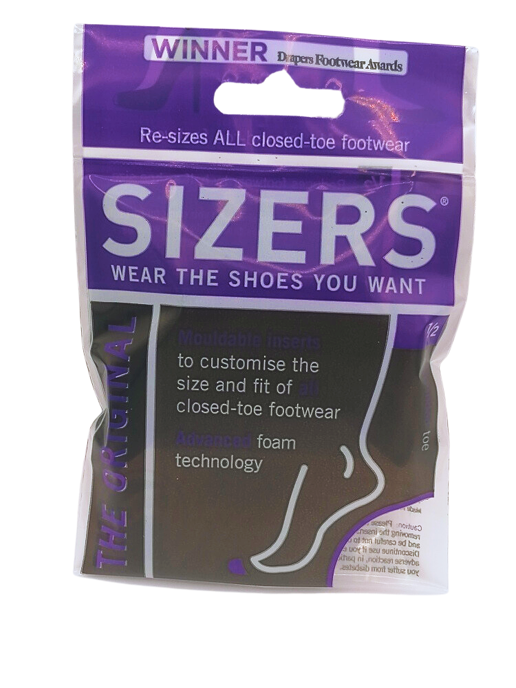 Round-Toe Shoe Sizing Inserts (1/2 Sizers (Purple))