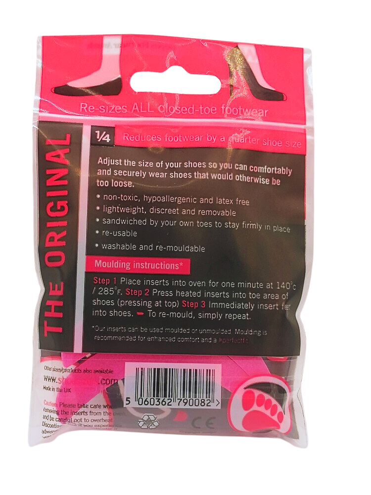 Round-Toe Shoe Sizing Inserts (1/4 Sizers (Pink))