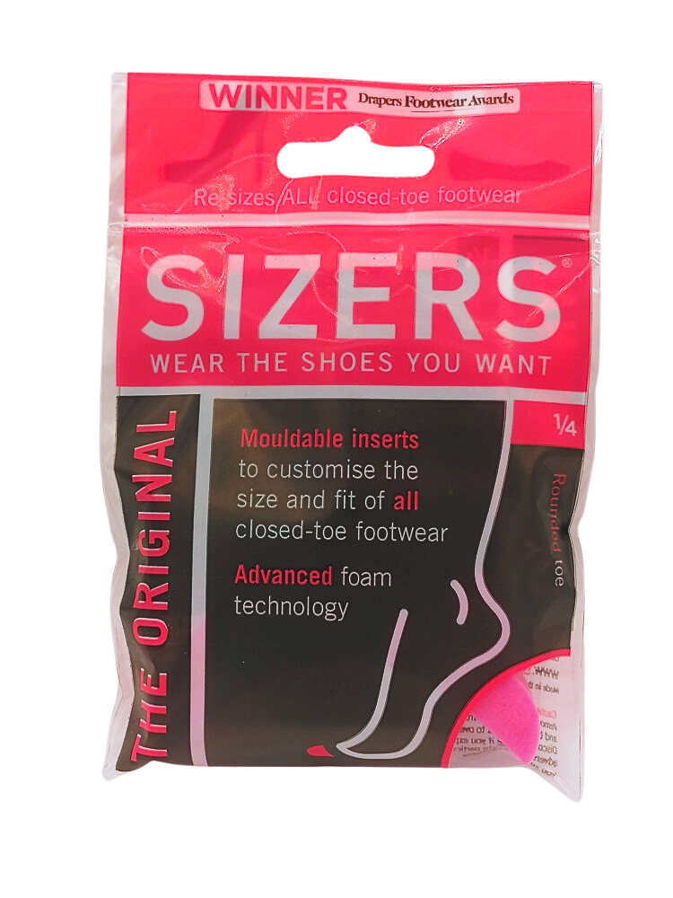 Round-Toe Shoe Sizing Inserts (1/4 Sizers (Pink))
