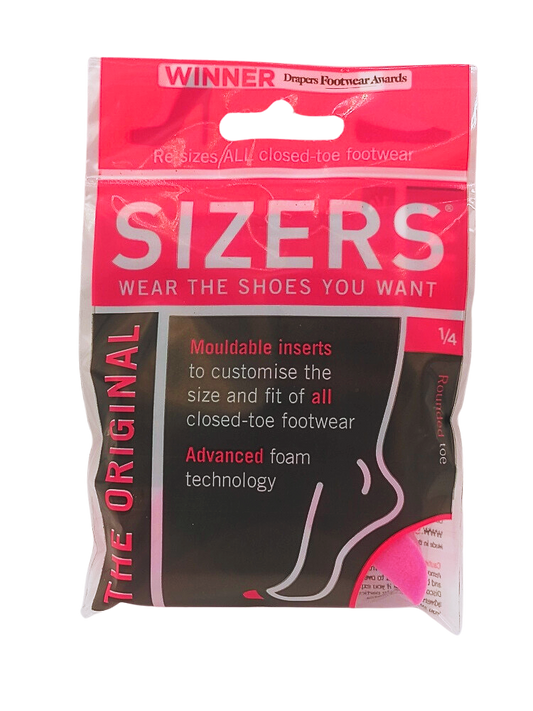 Round-Toe Shoe Sizing Inserts (1/4 Sizers (Pink))